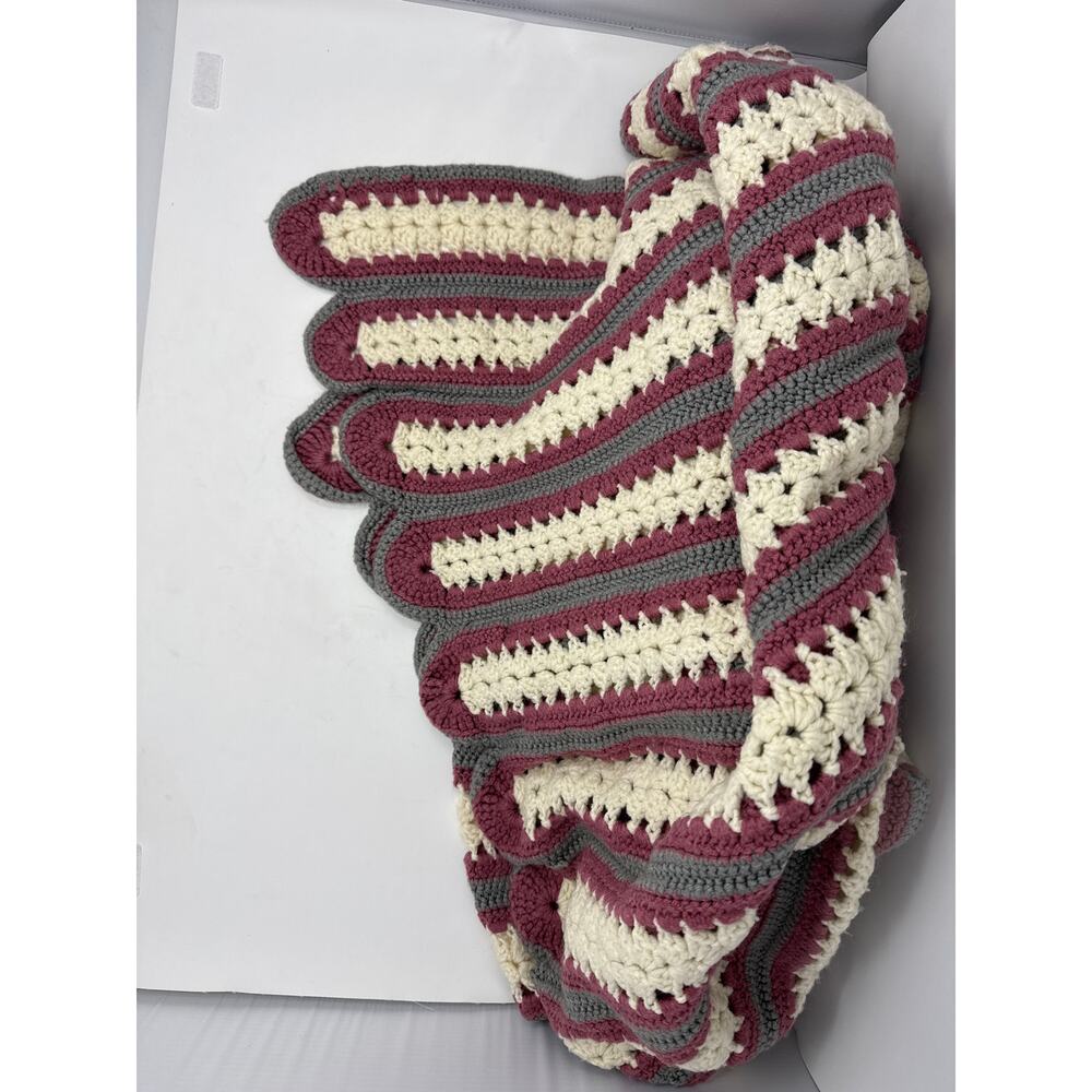 Vintage Handmade Crochet Blanket  Afghan